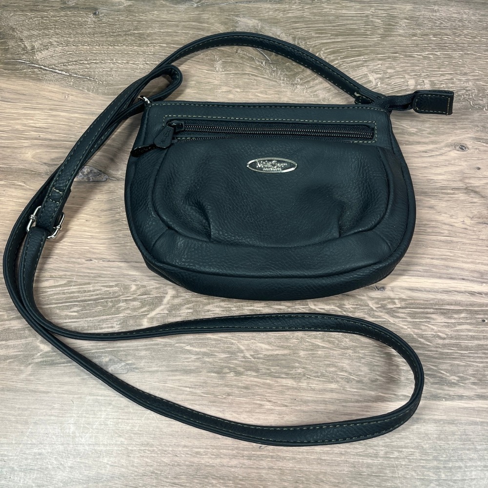 MultiSac Crossbody Bag Women Small Black Pebbled Vegan‎ Leather Purse